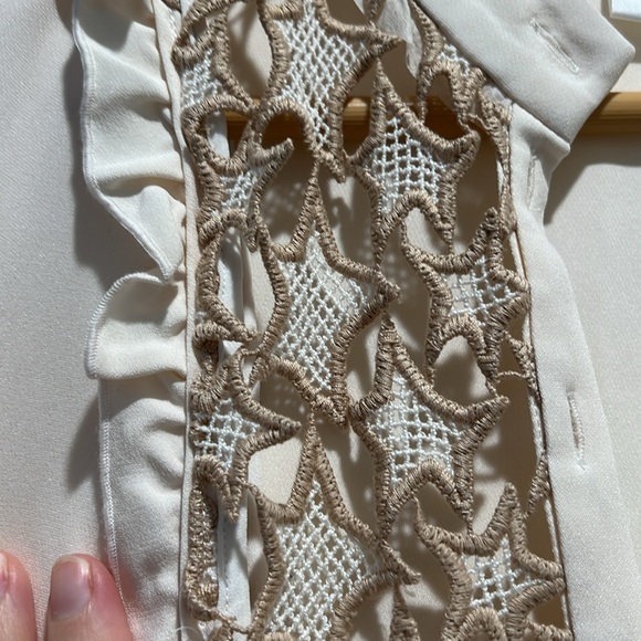 Fleur Du Mal Silk Star button front blouse - Picture 2 of 5